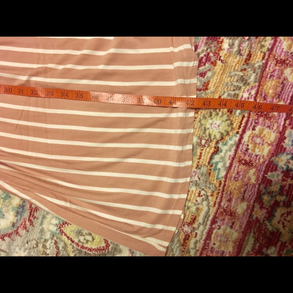 Blush Pink Striped Short Sleeve Dress - Picture 7 of 8
